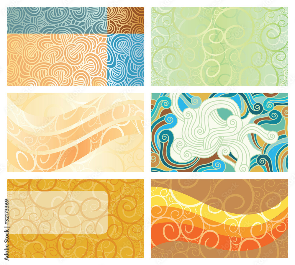 Abstract swirl background business cards