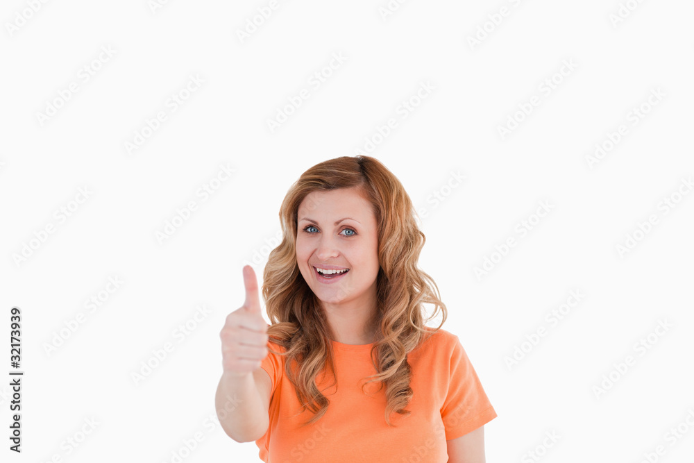 Happy attractive woman looking at the camera Happy attractive woman looking at the camera