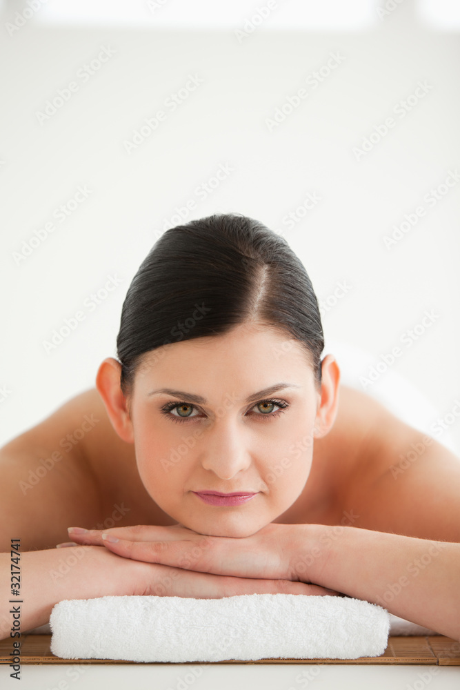 Dark-haired woman getting a spa treatment Dark-haired woman getting a spa treatment