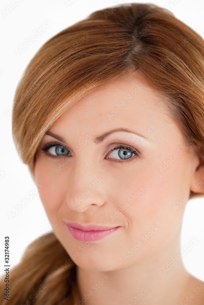 Yound and attractive woman looking at the camera Yound and attractive woman looking at the camera