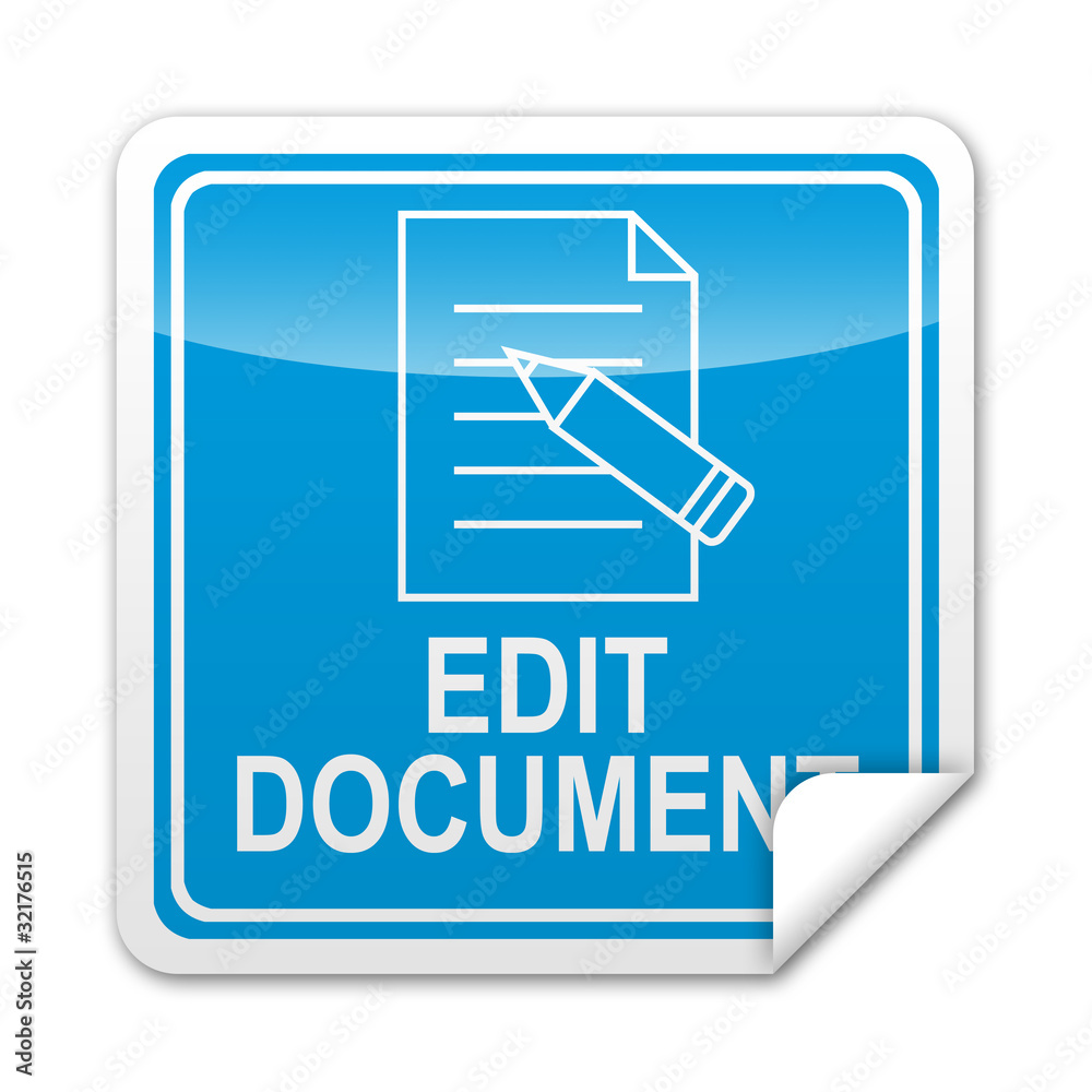 Pegatina cuadrada EDIT DOCUMENT con reborde Pegatina cuadrada EDIT DOCUMENT con reborde