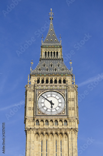 Photo of Big Ben against a blue sky