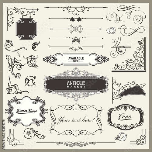 Exquisite Ornamental and Page Decoration Calligraphic Designs