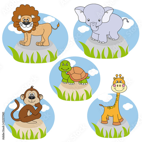 Animales. vector editable con fondo blanco