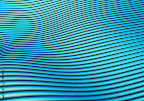 3d render of blue wavy tube pattern representing the sea