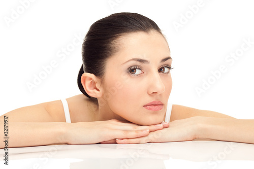 close up portrait of a beautiful female model