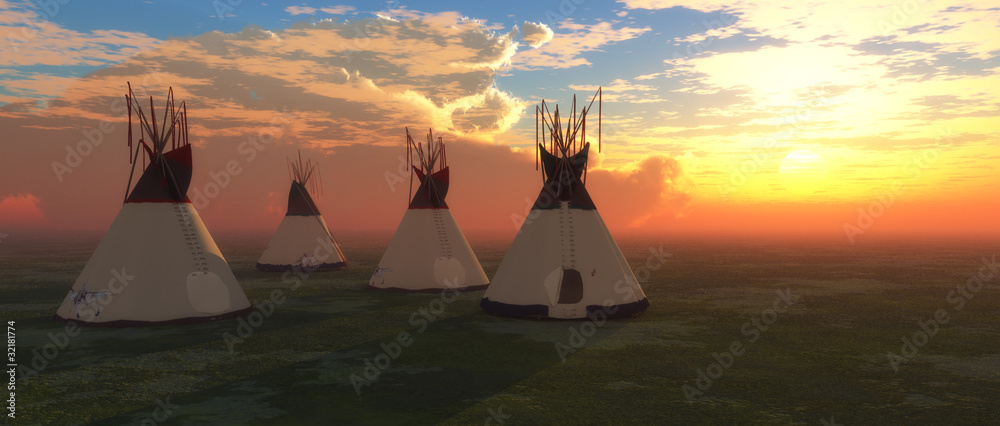 Native American Teepees Stock Illustration | Adobe Stock