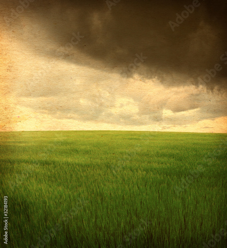 neutral colour field landscape with dramatic sky