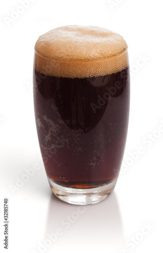 Glass of kvass with froth