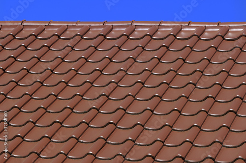 Dach  glasierte Dachpfannen