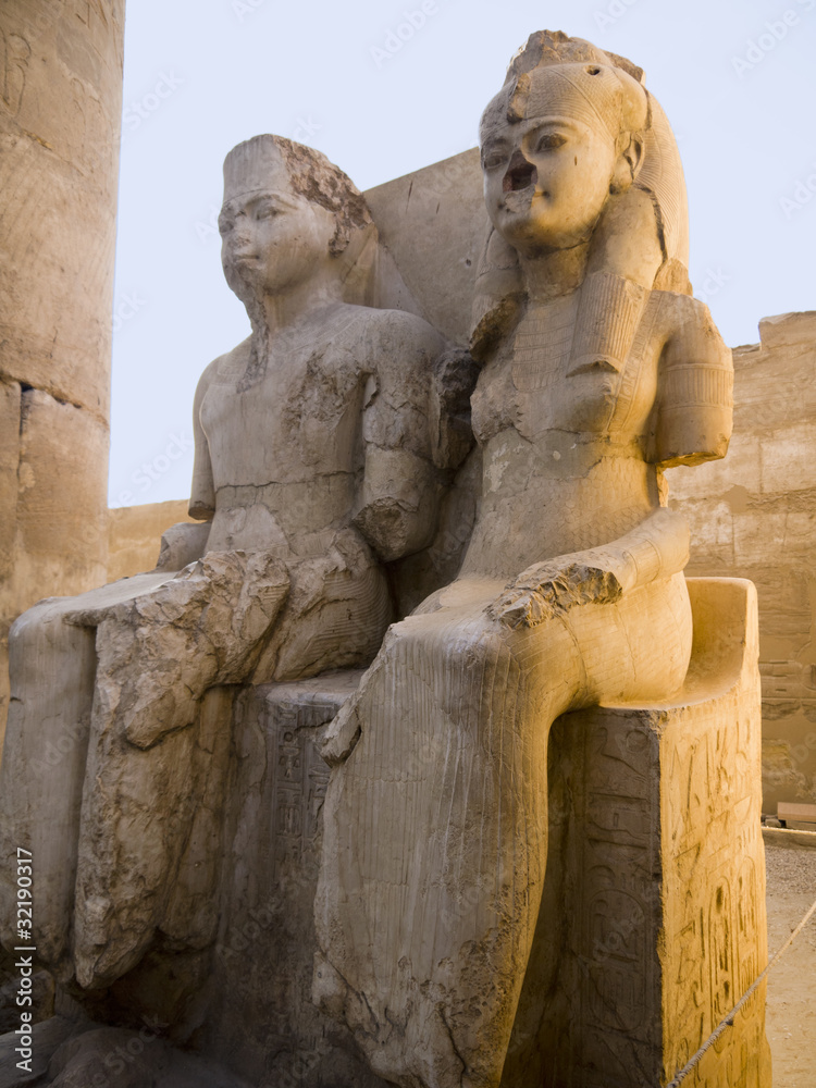 Statues in the Temple Complex at Luxor in Egypt Statues in the Temple Complex at Luxor in Egypt