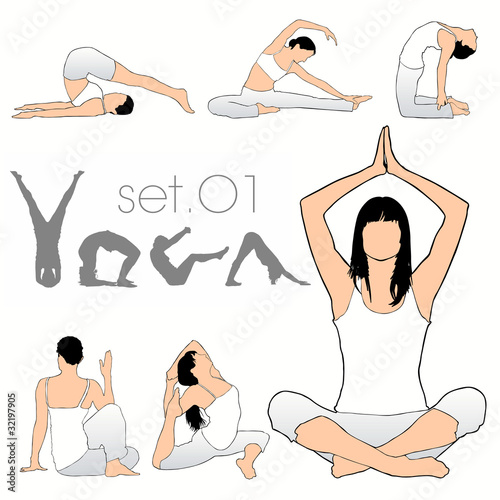 Yoga silhouettes set.01