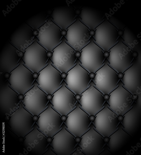 Black genuine leather upholstery
