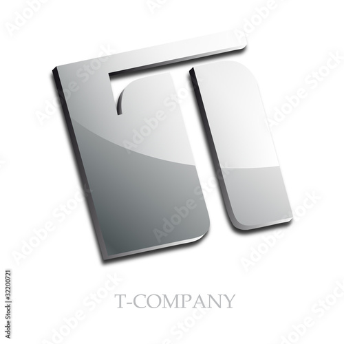 Logo initial letter T 3d # Vector