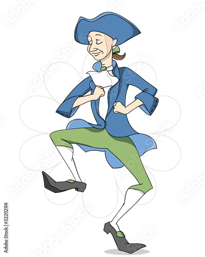 Happy dancing man. Cartoon character