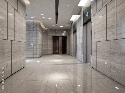 Modern corridor interior image ( rendering)