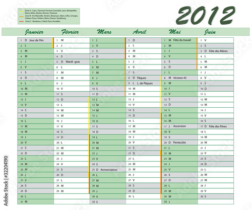 calendrier debut