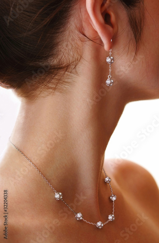closeup of female neck with jewelery
