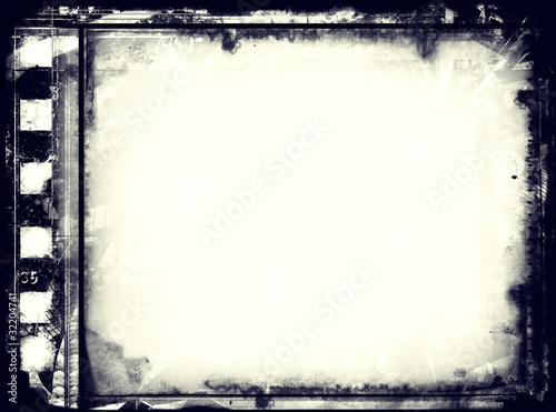 Grunge film frame with space for your text or image.