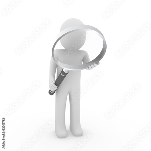 3d man search magnifying glass