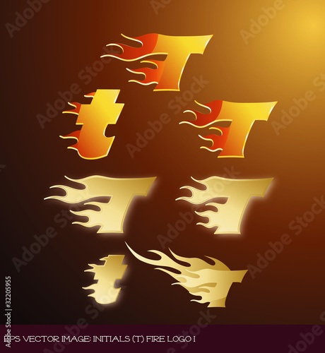 eps Vector image:initials（T）fire logo I