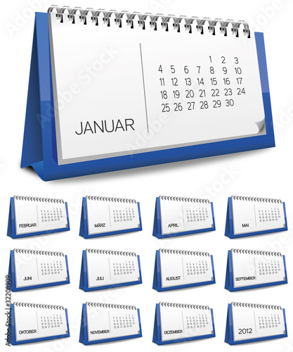 Kalender blau Monat zahlen Ziffern set