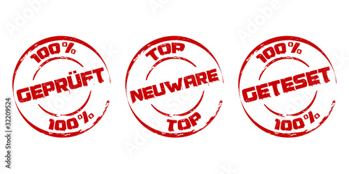 Stempel: 100 % Geprüft * Top Neuware * 100 % Getestet