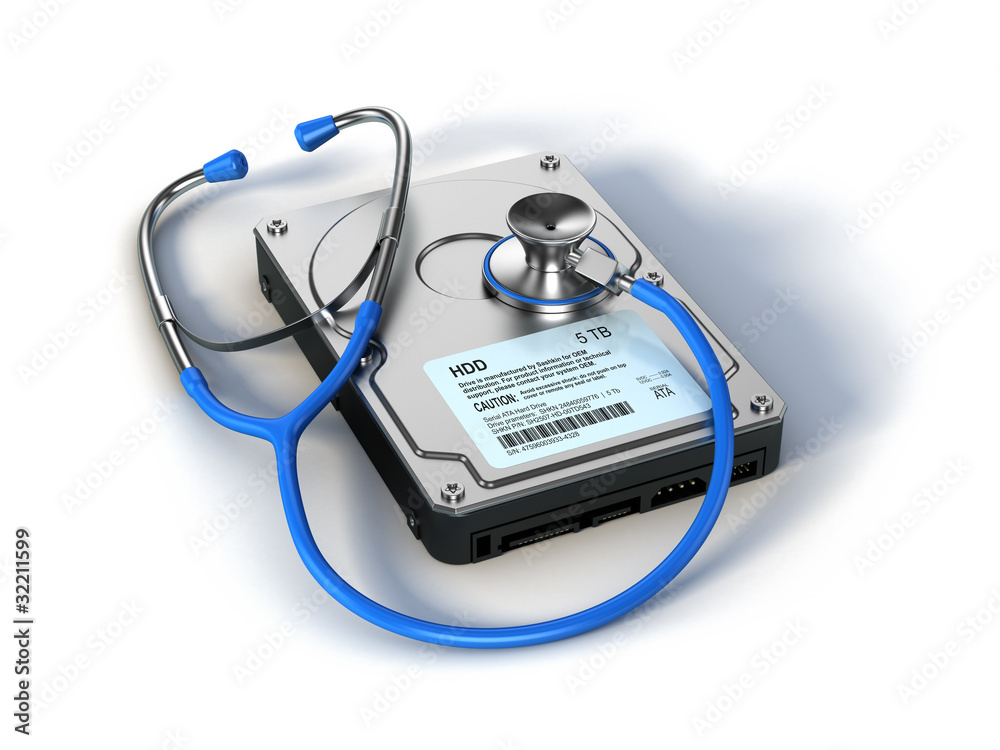 Stethoscope and Hard Drive Disc Stethoscope and Hard Drive Disc