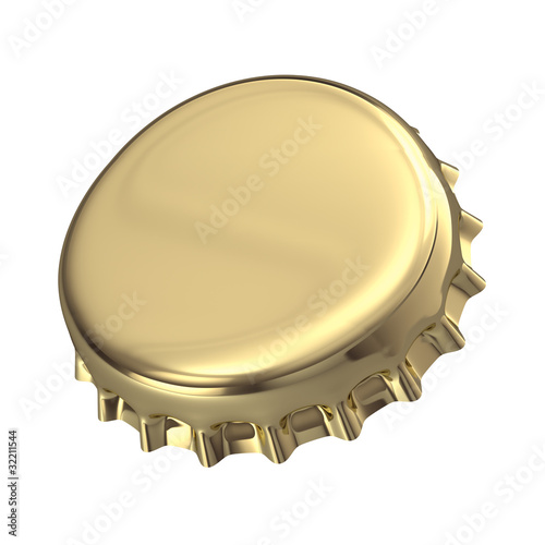 Gold Metallic bottle cap - 3d render