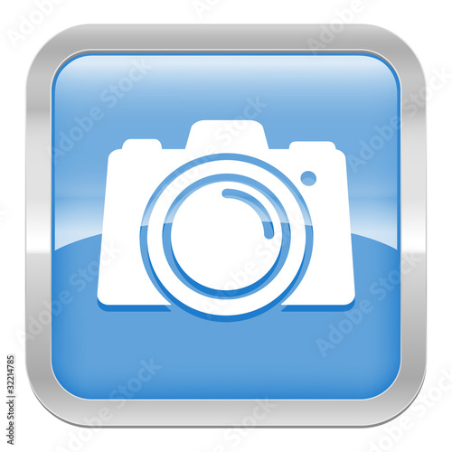 pictogramme appareil photo série carré bleu