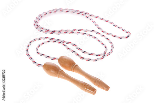 skipping or jump rope isolated on white background.