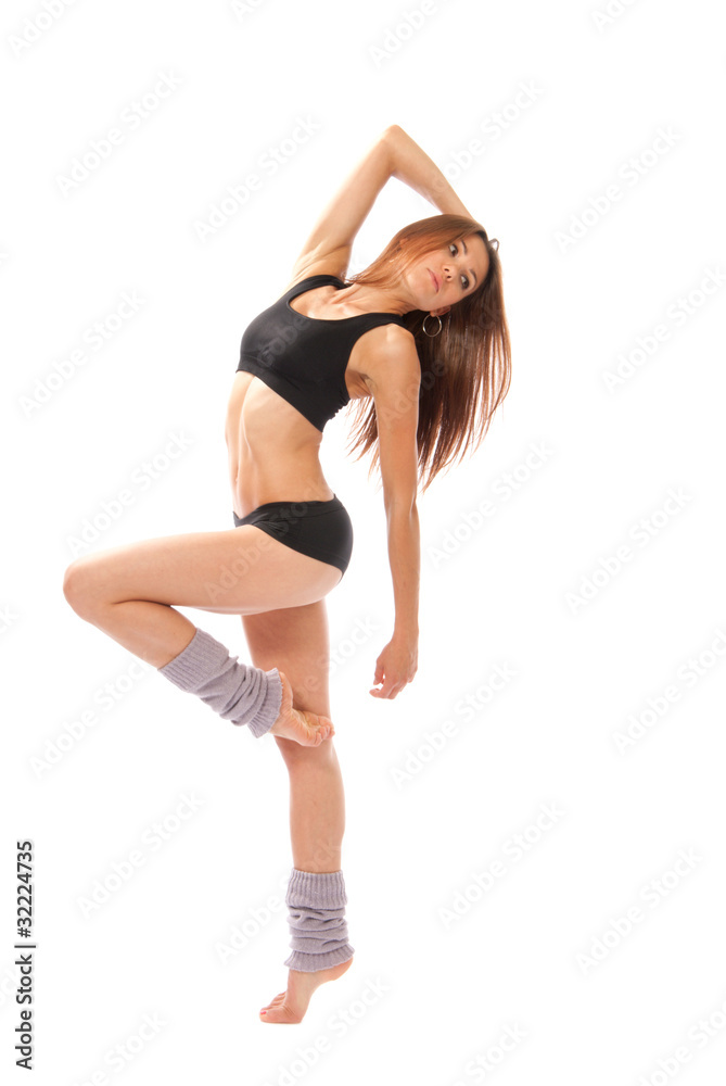Fototapeta premium slim jazz modern contemporary style woman ballet dancer pose