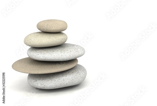 3d gray stone pyramid on white backgroud