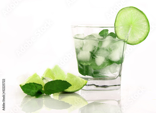 Mojito drink, isolated on white background