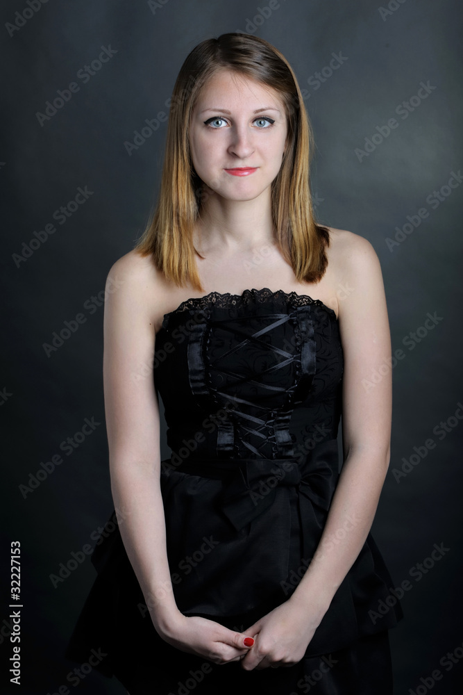 Girl in black dress