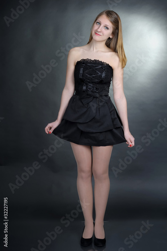Girl in black dress