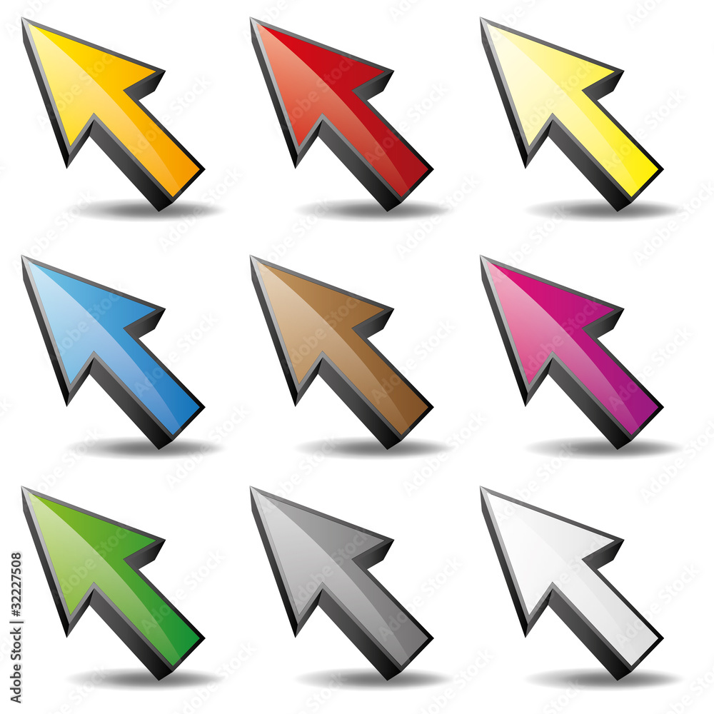 Computer Maus Computermaus Mauszeiger Cursor Set 2 Stock Vector | Adobe