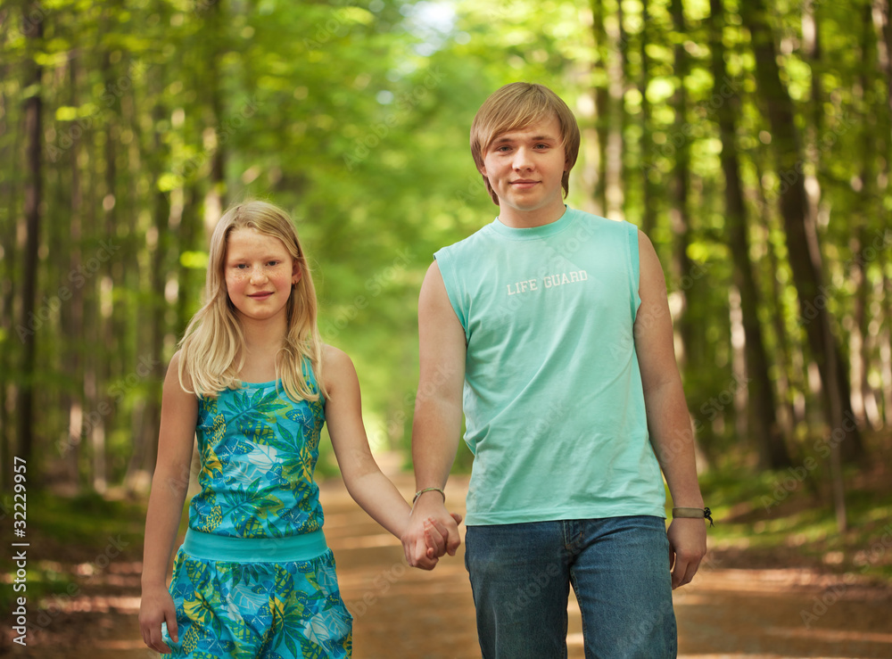 Children walking together Children walking together