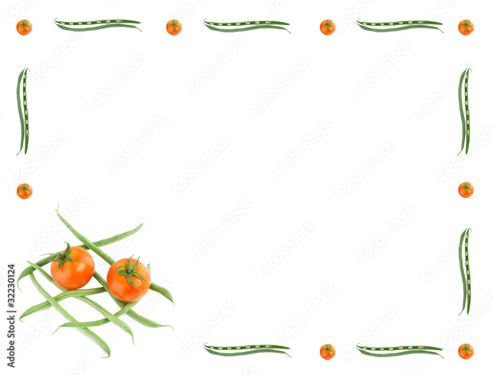 Vegetables border, isolated Vegetables border, isolated