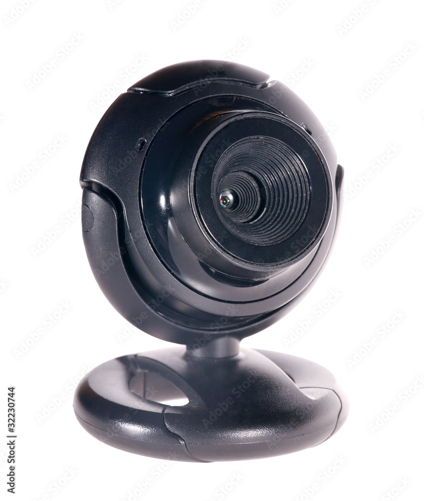 black web camera isolated on white black web camera isolated on white