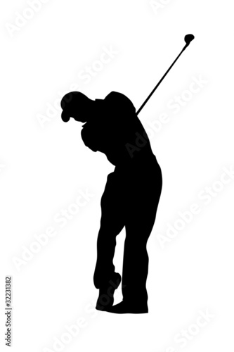 Silhouette of a golf player