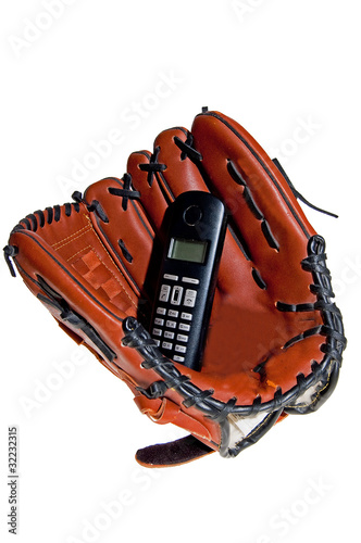 Baseball glove and phone