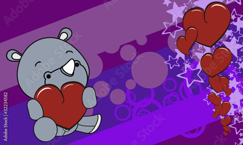 rhino baby cartoon valentine background