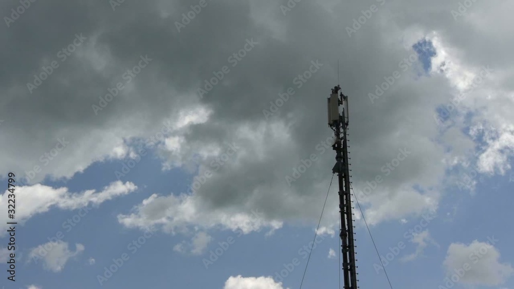 Clouds timelapse above the cellular base station Clouds timelapse above the cellular base station