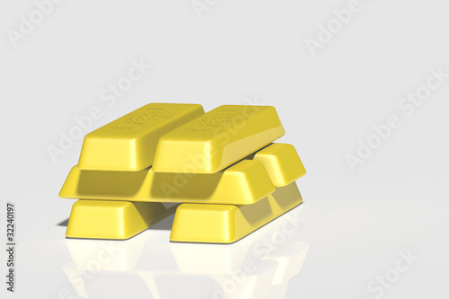 Goldbarren gestapelt
