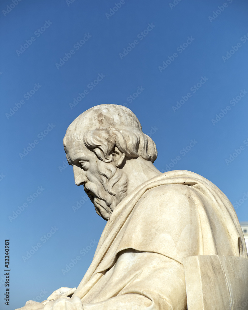 Plato statue, blue sky