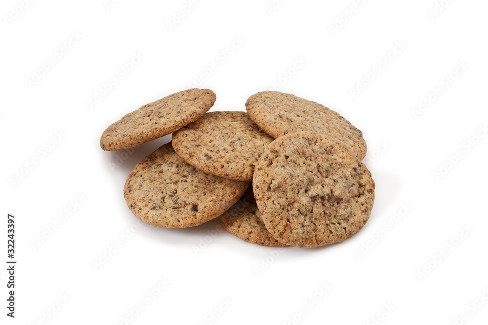 Bulk cookies on a white background Bulk cookies on a white background