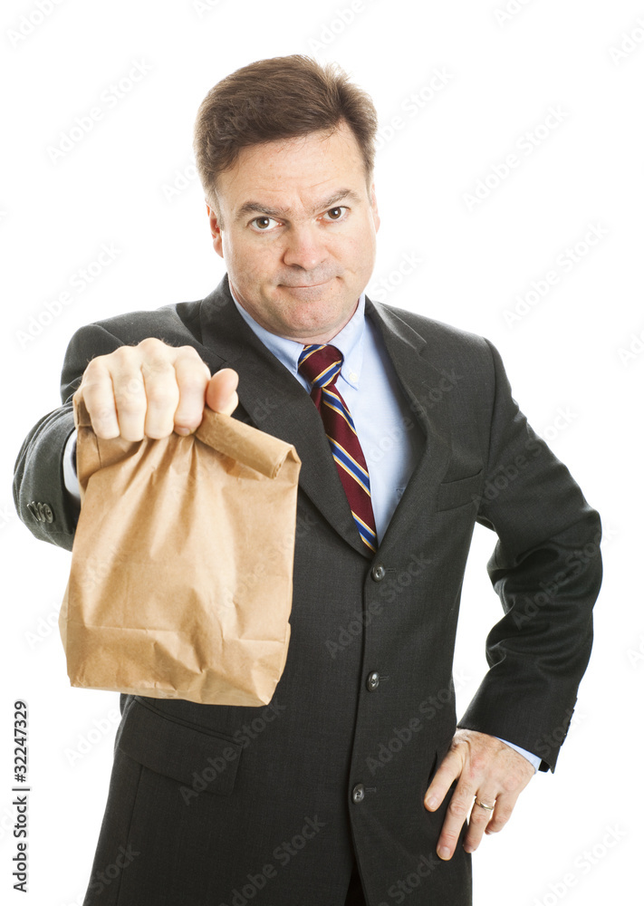 Naklejka premium Brown Bagging it to Work