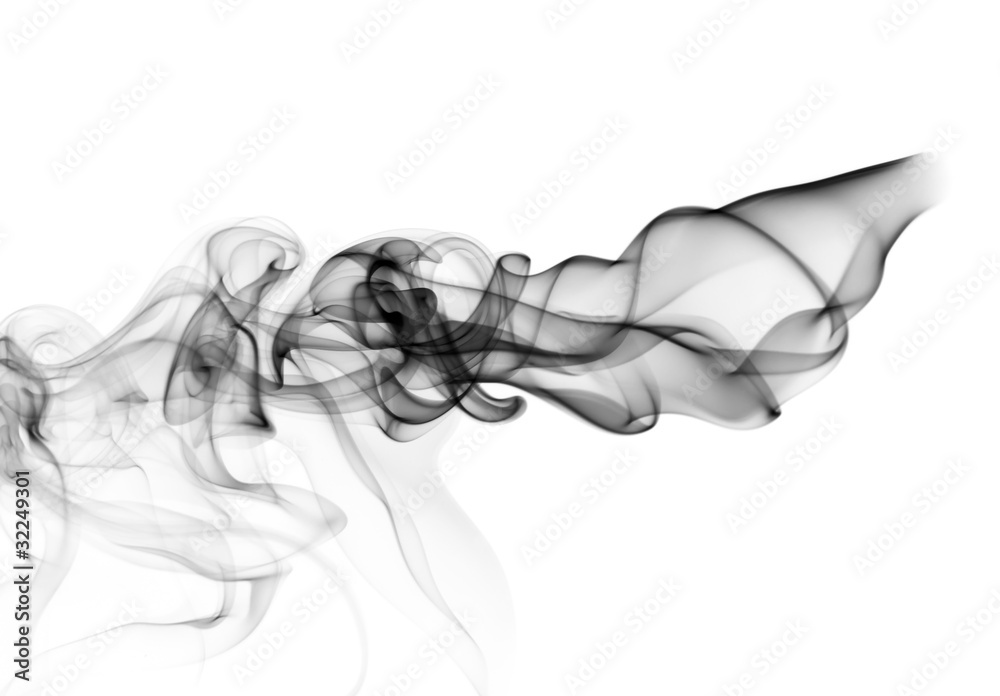 Magic Abstract fume shape on white Magic Abstract fume shape on white