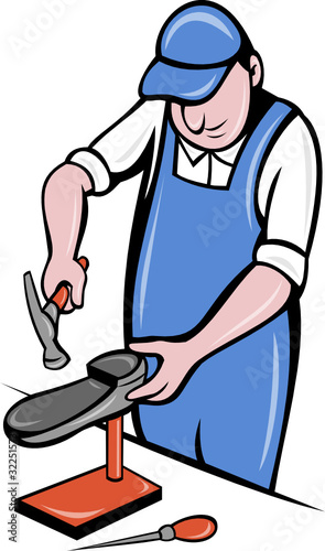 shoemaker cobbler shoe repair working